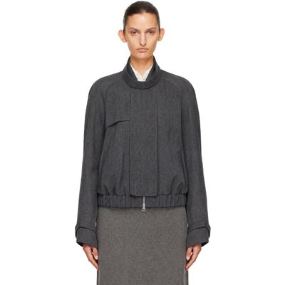 Victoria Beckham Victoria Beckham Gray Scarf Bomber Jacket