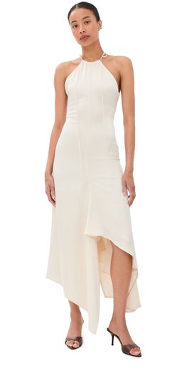 Victoria Beckham Victoria Beckham Halter Neck Draped Dress Elderflower