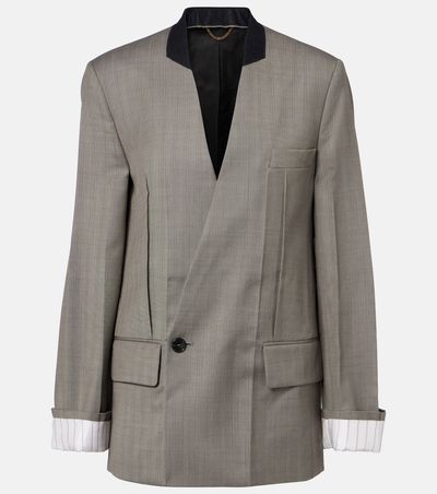 Victoria Beckham Victoria Beckham Herringbone virgin wool blazer