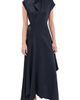 Victoria Beckham Victoria Beckham High Neck Draped Midi Dress Midnight - 1