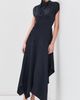 Victoria Beckham Victoria Beckham High Neck Draped Midi Dress Midnight - 2