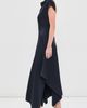 Victoria Beckham Victoria Beckham High Neck Draped Midi Dress Midnight - 4