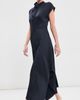 Victoria Beckham Victoria Beckham High Neck Draped Midi Dress Midnight - 5