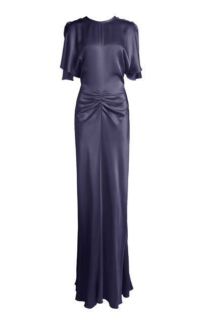 Victoria Beckham Victoria Beckham Isabella Ruched Gown Dark Grey UK 4