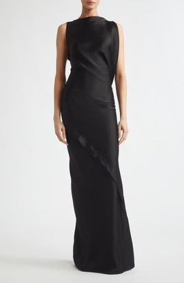 Victoria Beckham Victoria Beckham Kyra Sleeveless Draped Satin Gown