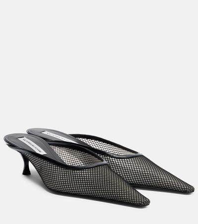 Victoria Beckham Victoria Beckham Leather-trimmed mesh mules