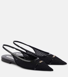 Victoria Beckham Victoria Beckham Leather-trimmed mesh slingback flats