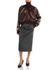 Victoria Beckham Victoria Beckham Leather Knit Trim Long Sleeve Top - 2