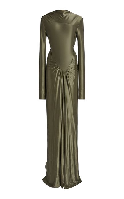 Victoria Beckham Victoria Beckham Long Sleeve Asymmetric Gown
