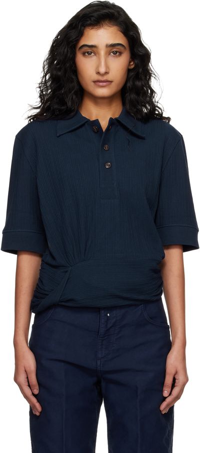Victoria Beckham Victoria Beckham Navy Twist Polo