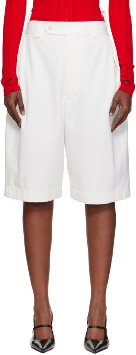 Victoria Beckham Victoria Beckham Off-White Tab Detail Shorts
