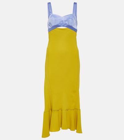 Victoria Beckham Victoria Beckham Paneled satin and cady midi dress