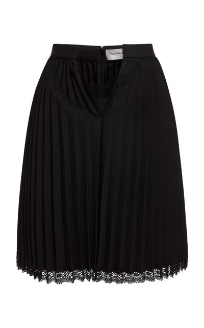 Victoria Beckham Victoria Beckham Pleated Cotton Mini Skirt