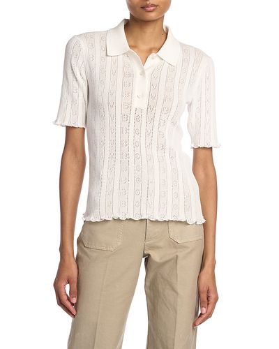 Victoria Beckham Victoria Beckham Pointelle Polo Top