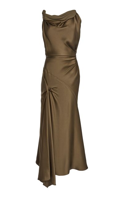 Victoria Beckham Victoria Beckham Posy TwistDetailed Midi Dress