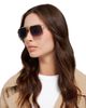 Victoria Beckham Victoria Beckham Rectangular Double Bridge Sunglasses, 60mm - 3