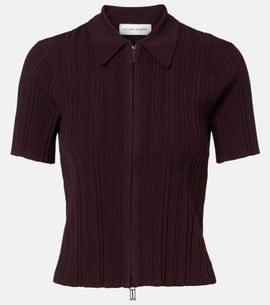 Victoria Beckham Victoria Beckham Ribbed-knit zip-up top