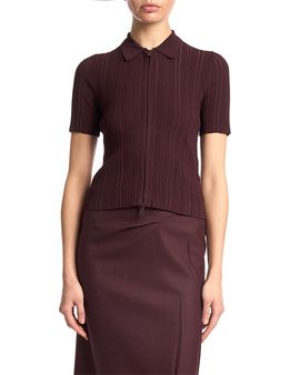 Victoria Beckham Victoria Beckham Ribbed Polo Top