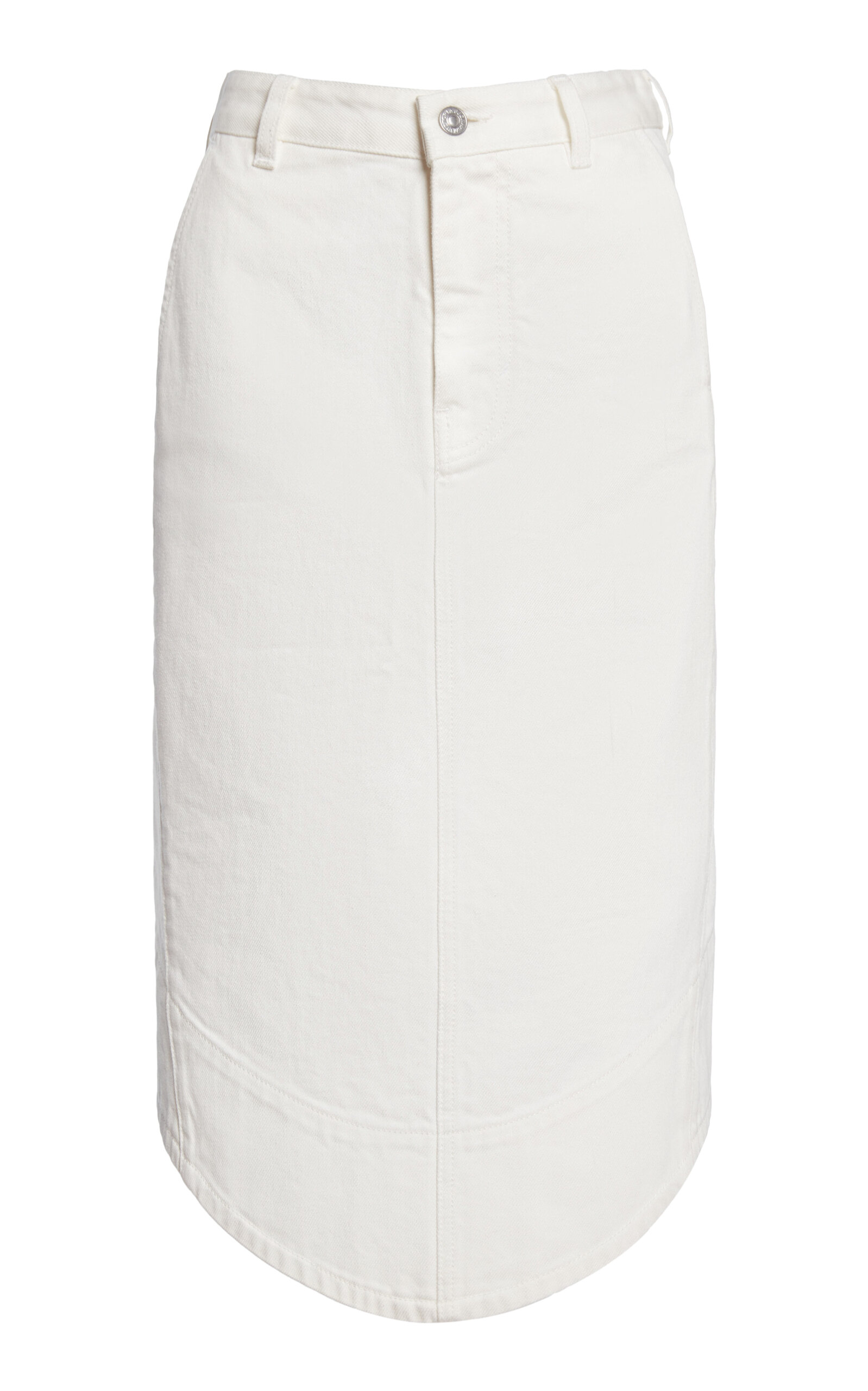Victoria Beckham Victoria Beckham Rounded Hem Denim Midi Skirt