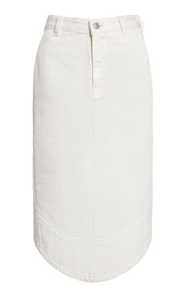 Victoria Beckham Victoria Beckham Rounded Hem Denim Midi Skirt