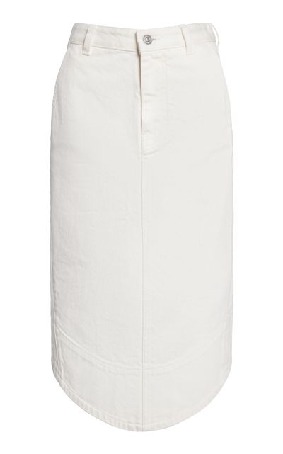 Victoria Beckham Victoria Beckham Rounded Hem Denim Midi Skirt