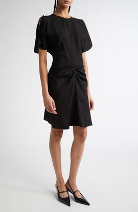 Victoria Beckham Victoria Beckham Ruched Puff Sleeve Minidress