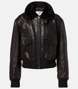 Victoria Beckham Victoria Beckham Shearling-trimmed leather jacket