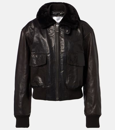 Victoria Beckham Victoria Beckham Shearling-trimmed leather jacket