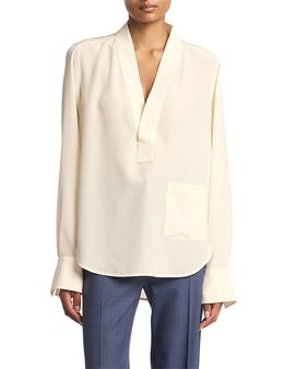 Victoria Beckham Victoria Beckham Silk V Neck Blouse