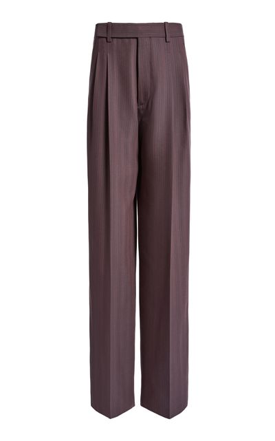 Victoria Beckham Victoria Beckham Striped MidRise Straight Leg Trousers