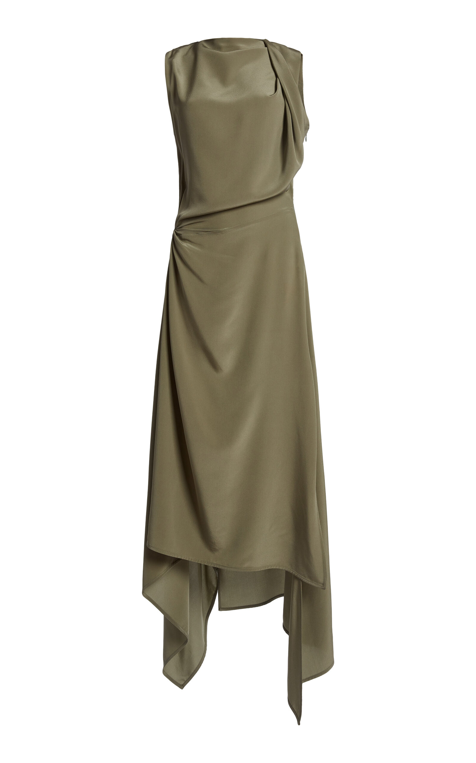 Victoria Beckham Victoria Beckham TwistDetailed Silk Midi Dress