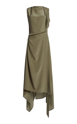 Victoria Beckham Victoria Beckham TwistDetailed Silk Midi Dress