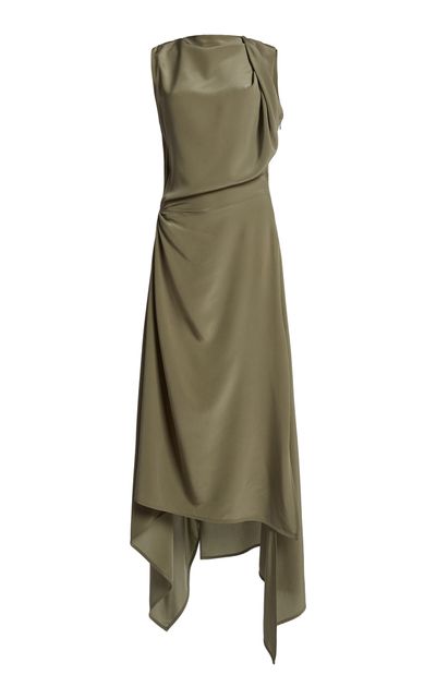 Victoria Beckham Victoria Beckham TwistDetailed Silk Midi Dress