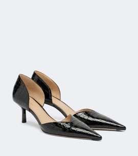 Victoria Beckham Victoria Beckham Victoria Angle D'Orsay croc-effect leather pumps