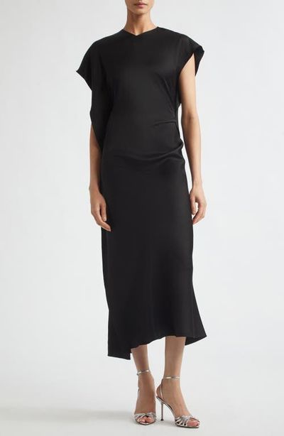 Victoria Beckham Victoria Beckham Victoria Dolman Sleeve Asymmetric Midi Dress