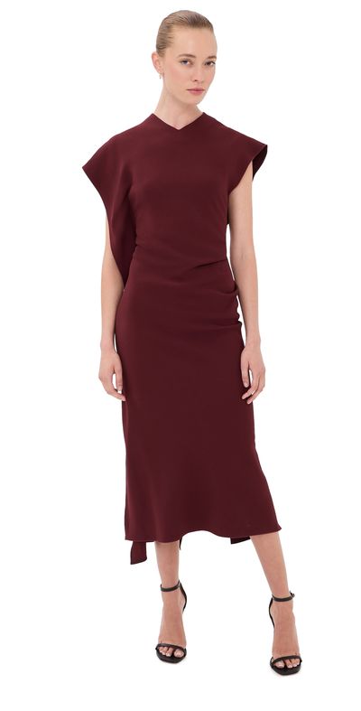 Victoria Beckham Victoria Beckham Victoria Midi Dress CINNABAR RED