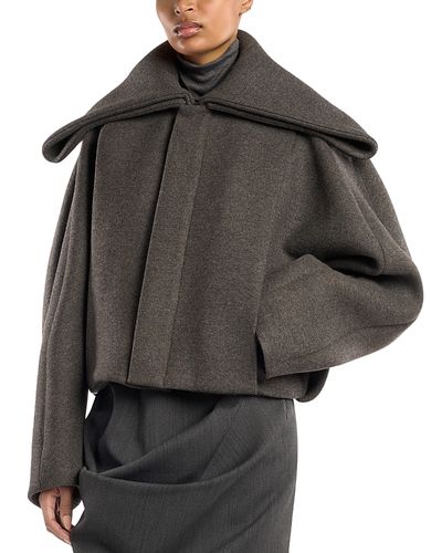 Victoria Beckham Victoria Beckham Wool Blend Folded Collar Bomber Jacket