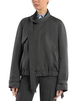 Victoria Beckham Victoria Beckham Wool Scarf Bomber Jacket