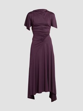 Victoria Beckham Women's Asymmetric Ruched Midi Dress