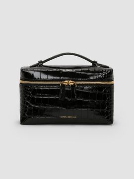 Victoria Beckham Women's Dorian Croc-Embossed Leather Vanity Bag