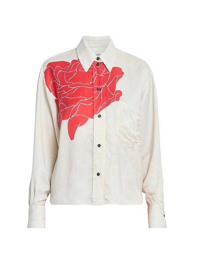 Victoria Beckham Women's Floral Satin Button-Front Shirt