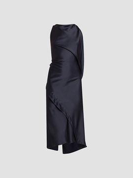 Victoria Beckham Women's Kyra Satin Asymmetric Midi Dress