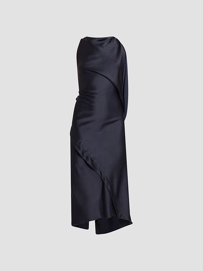 Victoria Beckham Women's Kyra Satin Asymmetric Midi Dress
