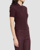 Victoria Beckham Women's Rib-Knit Zip Polo Top - 4