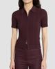 Victoria Beckham Women's Rib-Knit Zip Polo Top - 5