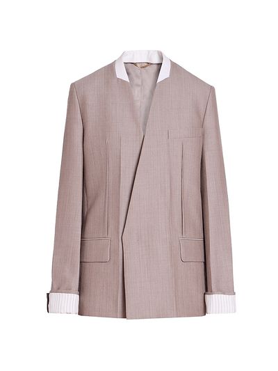 Victoria Beckham Women's Tailored Collarless Folded Wool Jacket