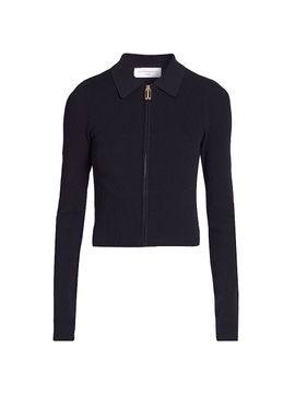 Victoria Beckham Women's Zipped Polo Sweater Top