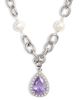 VIDAKUSH VIDAKUSH Heiress Imitation Pearl Pavé Pendant Necklace - 1