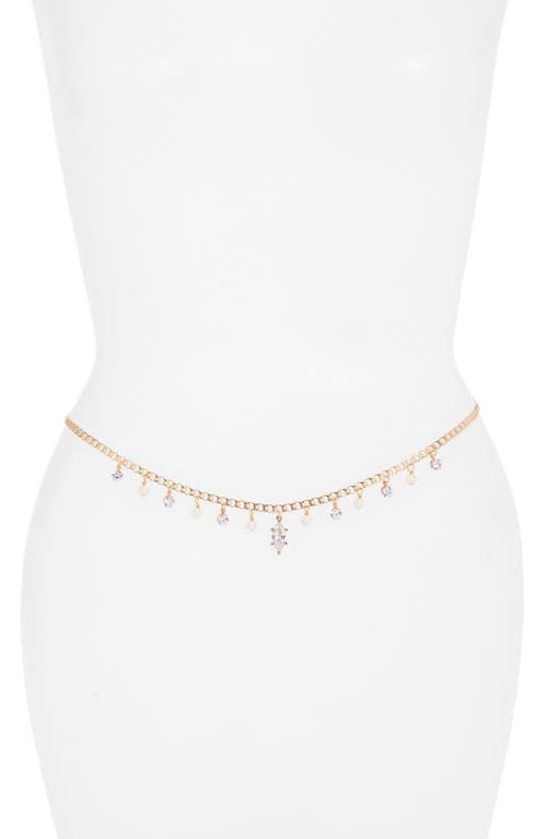 VIDAKUSH VIDAKUSH Imitation Pearl & Crystal Charm Belly Chain