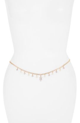VIDAKUSH VIDAKUSH Imitation Pearl & Crystal Charm Belly Chain